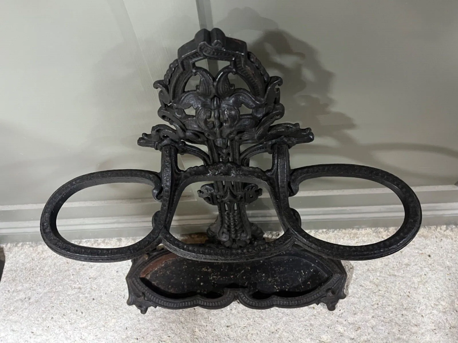 photo furniture Victorian Stick Stand Cast Iron Umbrella Stand Stamped A Kenrick No. 43 1800’s