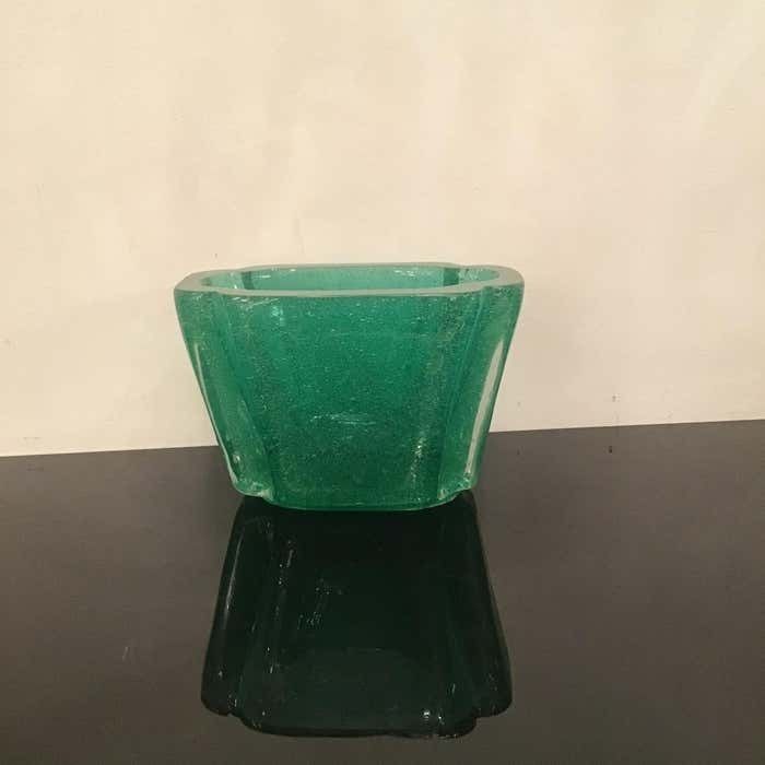 Venini " Carlo Scarpa " Submerged Vase Centerpiece Murano Glass 1935 Italy photo vintage