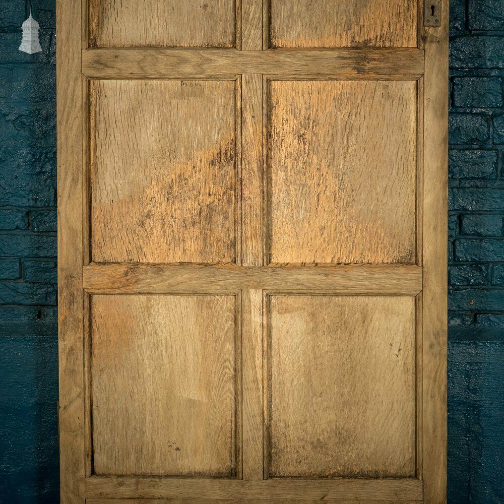 Solid Oak Framed Door, Veneered Panels With Visible Deterioration photo for sale