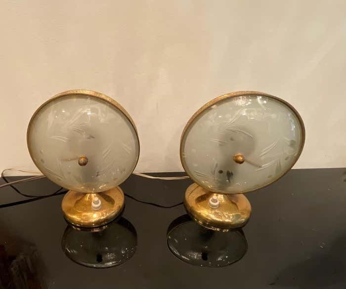 Fontanarte   Pietro Chiesa   Pair Of Lamps 1950s photo Lighting