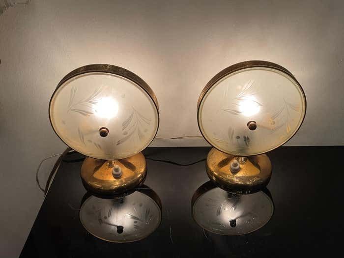 Fontanarte   Pietro Chiesa   Pair Of Lamps 1950s photo vintage