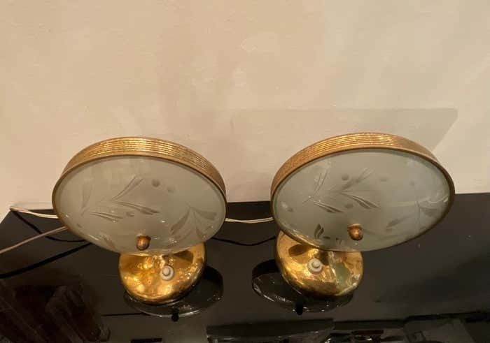photo buy Fontanarte   Pietro Chiesa   Pair Of Lamps 1950s