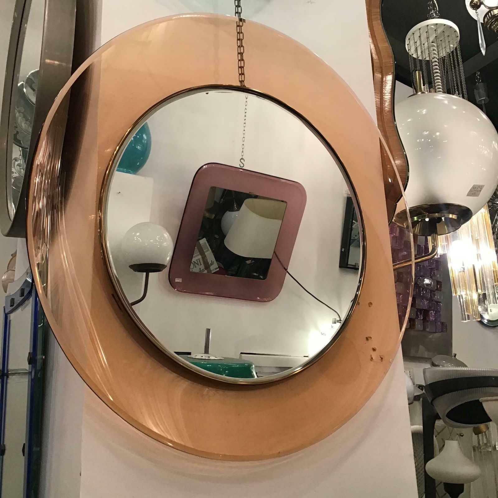 Max Ingrand “Fontana Arte” Mirror Brass Glass 1968 Italy photo 4804.0