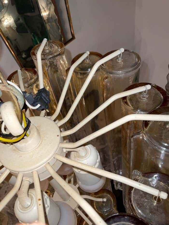photo vinterior Venini   Ludovico Diaz De Santillana   Calze Model Chandelier   Murano 1970