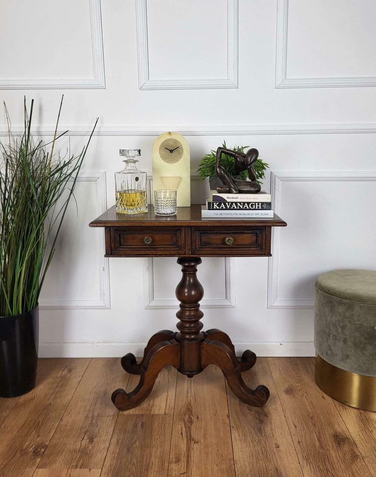 Antique Italian Walnut Side Table photo furniture
