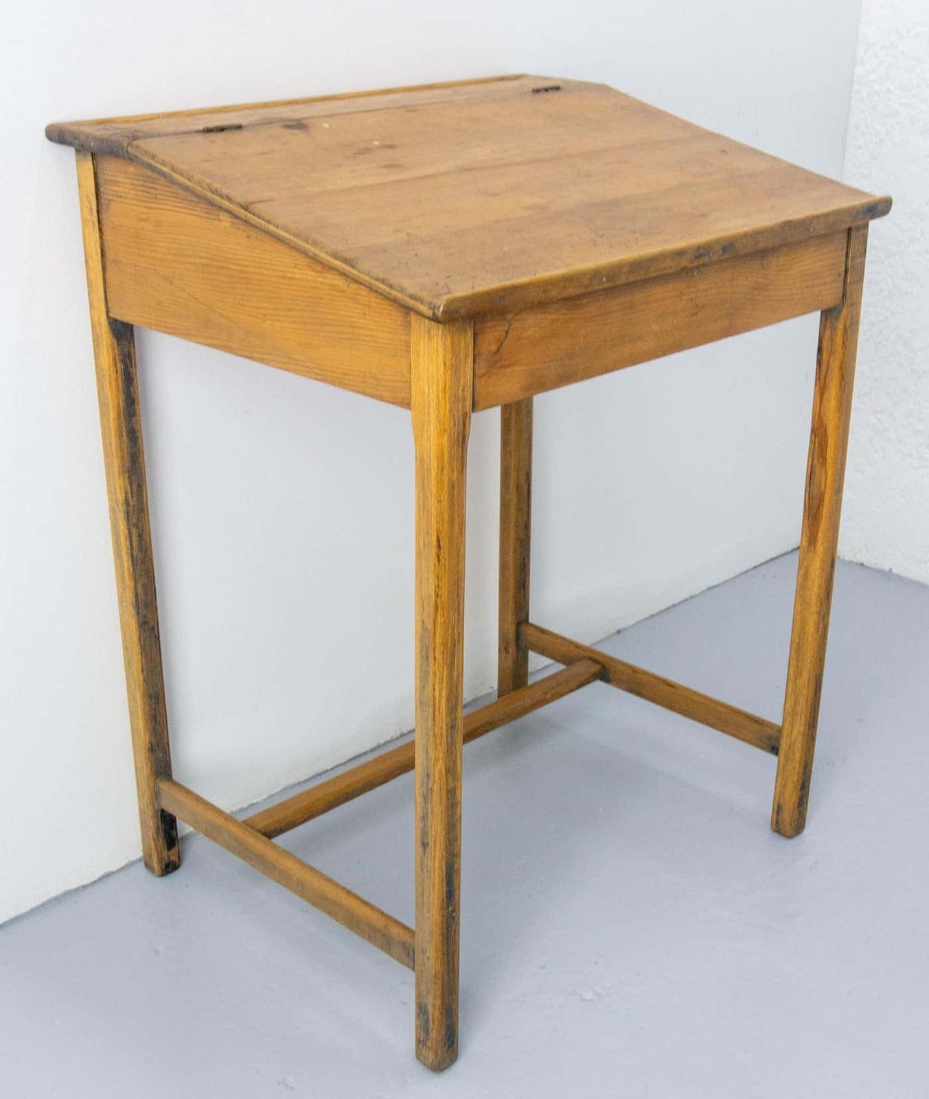 Student Pine Writing Table Slant Top Desk France, Early 20th C photo furniture