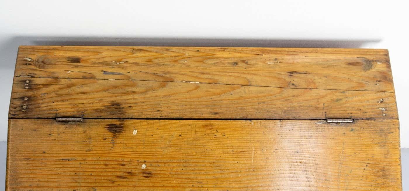 Student Pine Writing Table Slant Top Desk France, Early 20th C photo vintage
