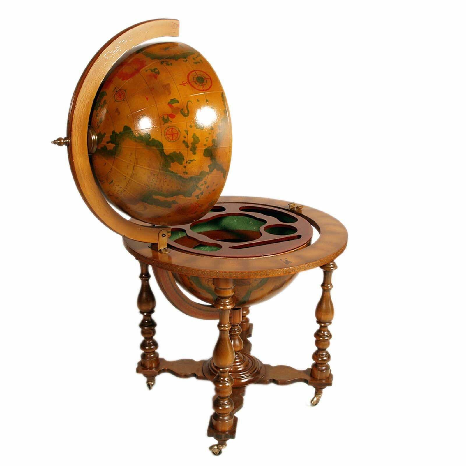 Italian Cocktail Bar Cart Of 20th Mid Century On Decorated World Map , Globe photo for sale