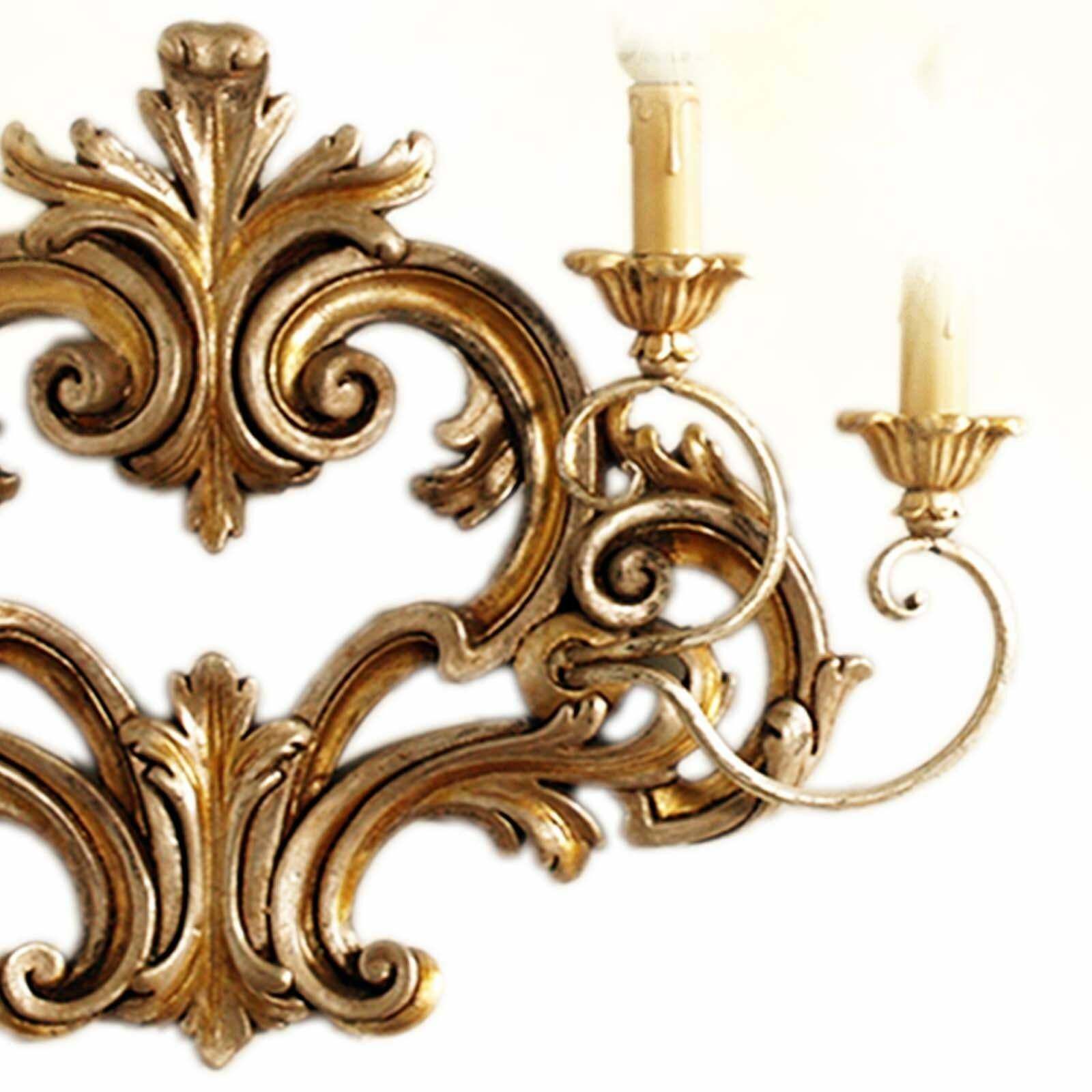 Pair Of Carved And Gilded Wood Ornamental Sconces Testolini Freres Venetian Work photo Lighting