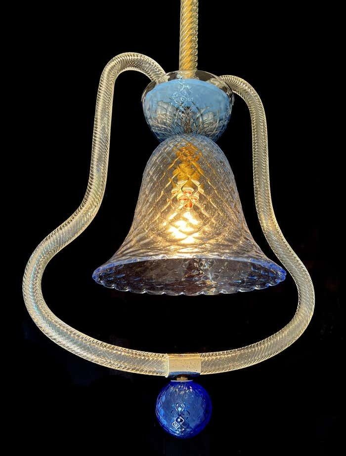 Lighting Charming Italian Lantern Chandelier By Barovier & Toso, Murano, 1950s photo