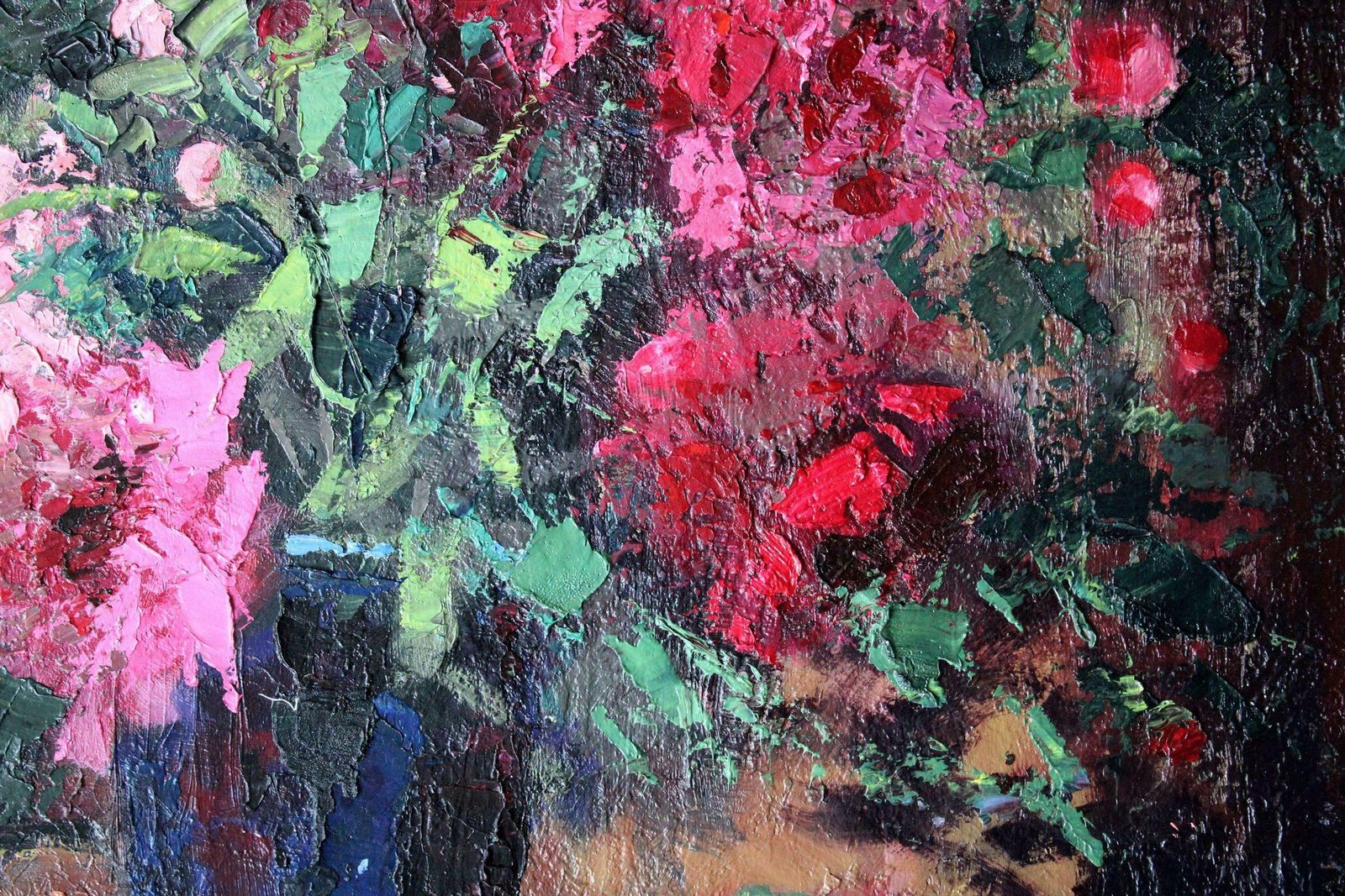 Janis Krontals Still Life With Peonies. 1969, Plywood, Oil, photo Art