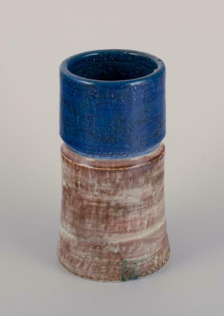 Sylvia Leuchvius For Rörstrand. Ceramic Vase With Glaze In Blue And Sandy Tones. photo furniture