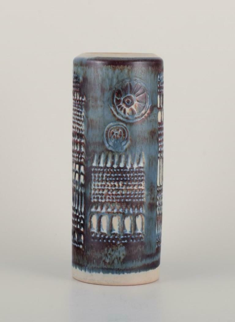 Olle Alberius For Rörstrand, Sweden. "Kraka" Ceramic Vase In Modernist Style. photo for sale