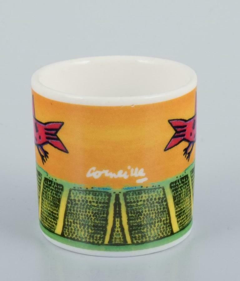 Corneille, Dutch Cobra Artist. Coffee Cup, Plate And Egg Cup With Birds 1980/90s photo 243.0