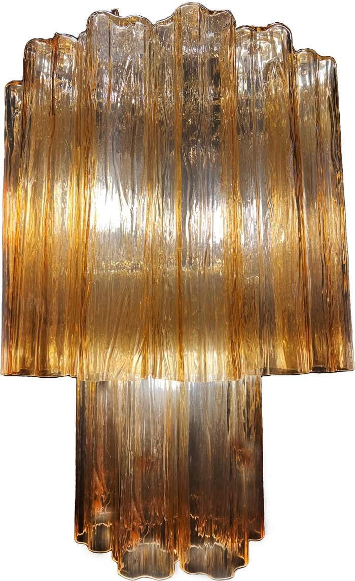 Charming Pair Of Italian Amber Chandeliers By Valentina Planta, Murano photo 1887.0