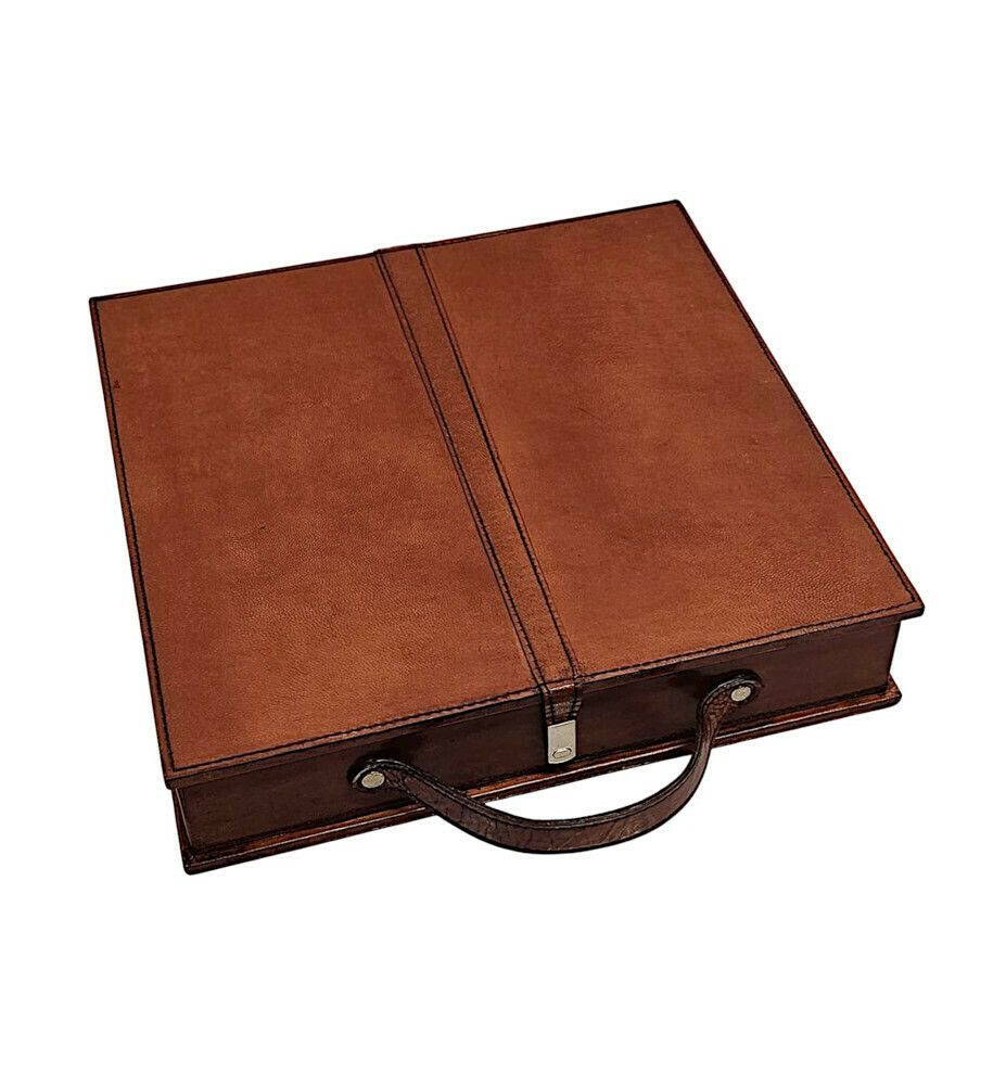 A Fabulous Leather Chess Set And Case photo Home Decor