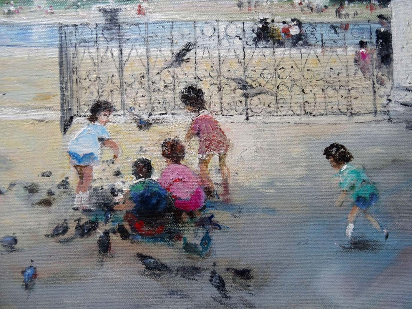 Jules René Hervé Le Grand Basin Des Tuileries. Oil On Canvas. photo furniture