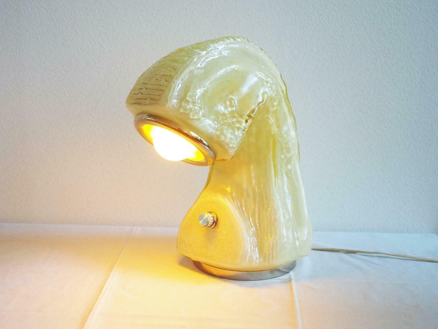Murano Glass And Chromed Metal Table Lamp By Carlo Nason For Mazzega photo vintage
