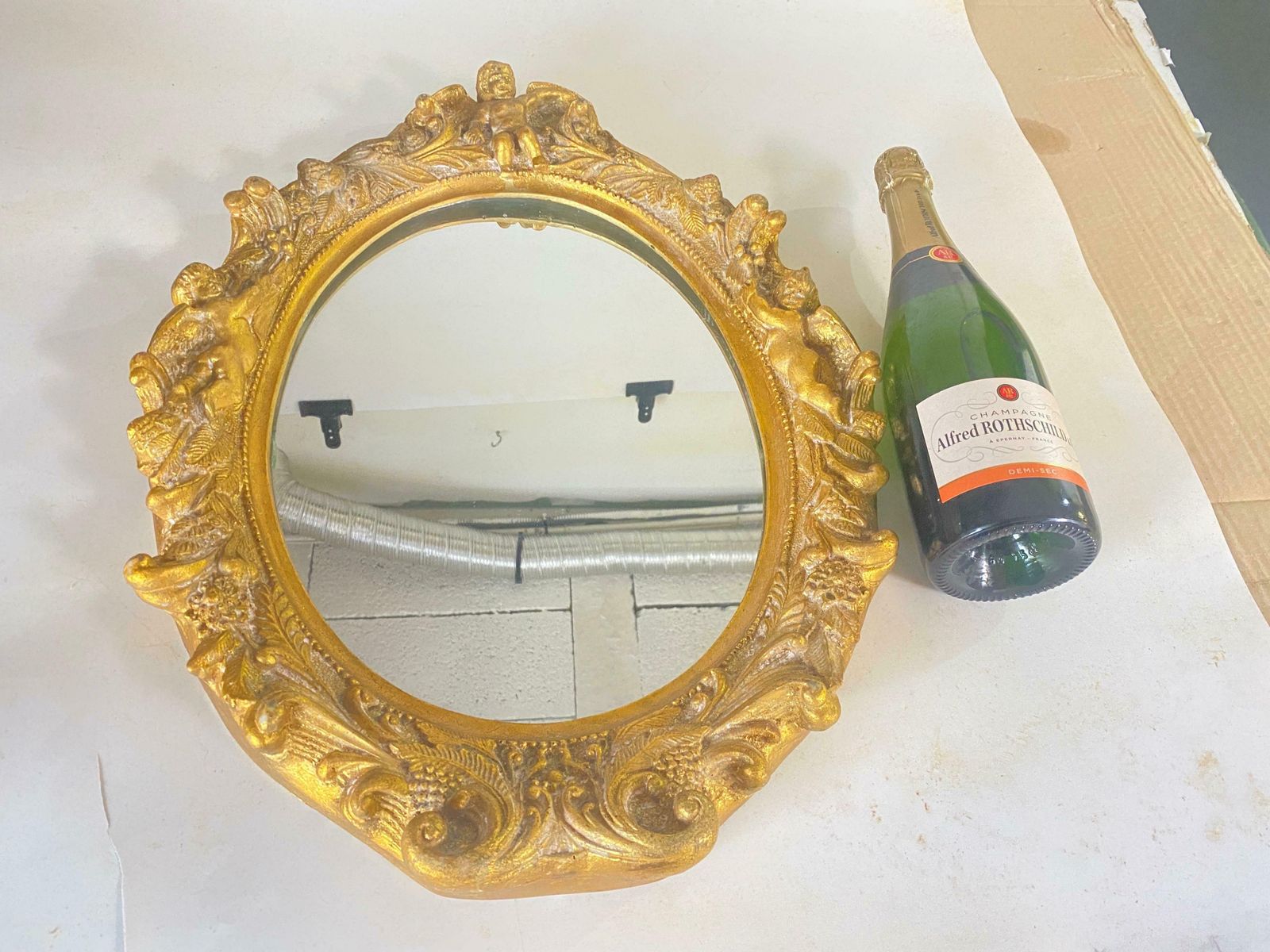 472.0 Gilt Mirrors In Resin Old Gilt Patina Style, 20th Century Set Of 2 photo