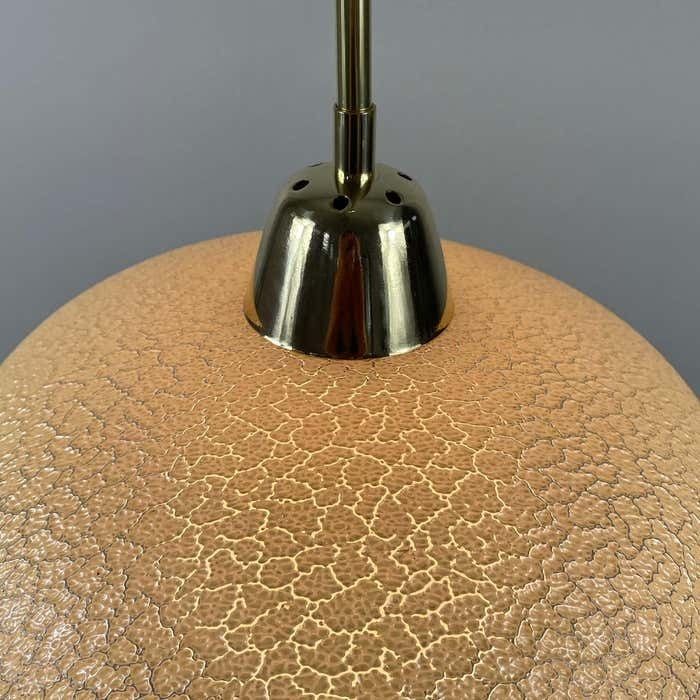 photo vinterior Cream Textured Glass And Brass Pendants, Sweden 1940s To 1950s
