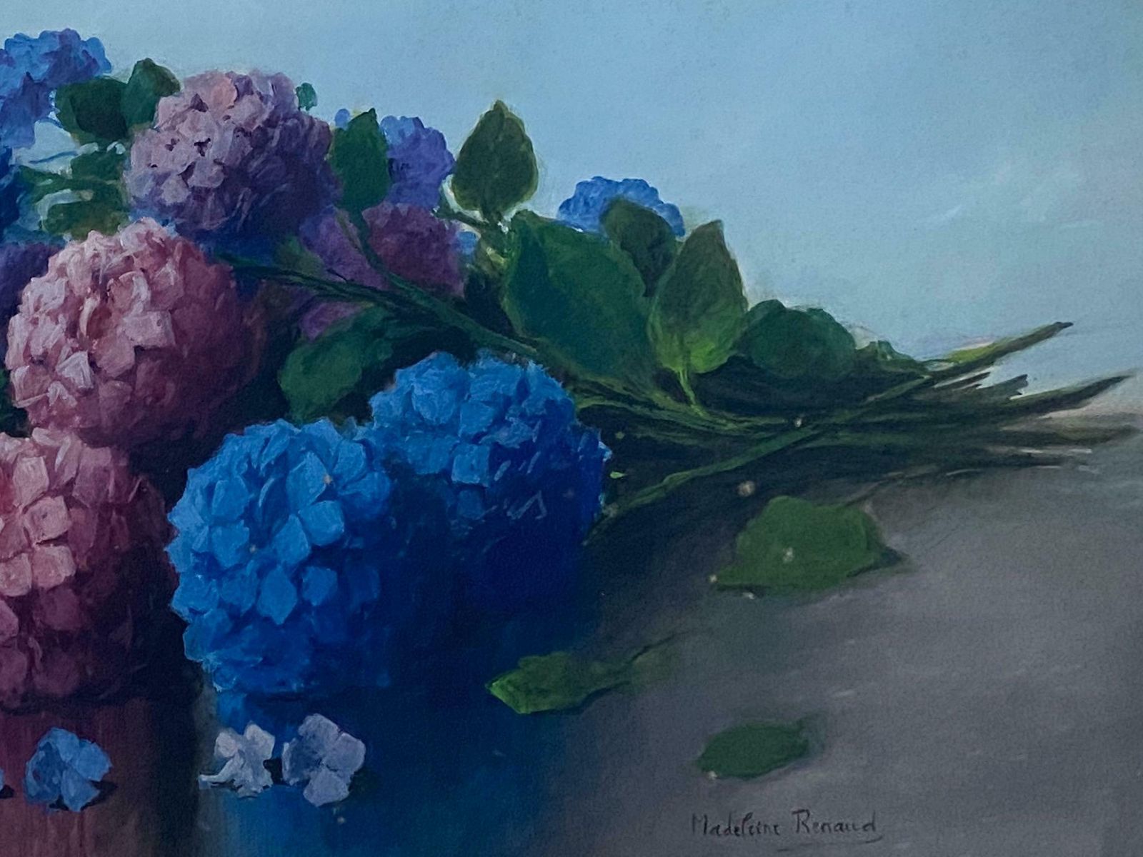 Watercolor Painting "Bouquet Of Flowers" Signed Madeleine Renaud France 1950s photo 1572.0