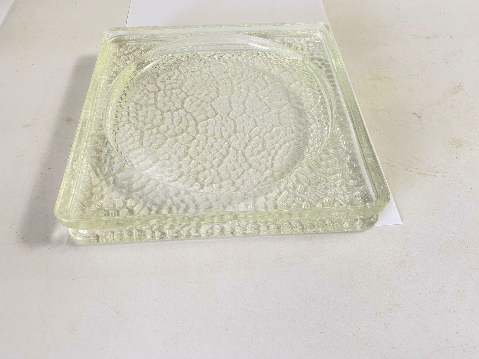 Large Vide Poche Or Ashtray In Glass, Geometrical Patterns France, Circa 1970 photo buy