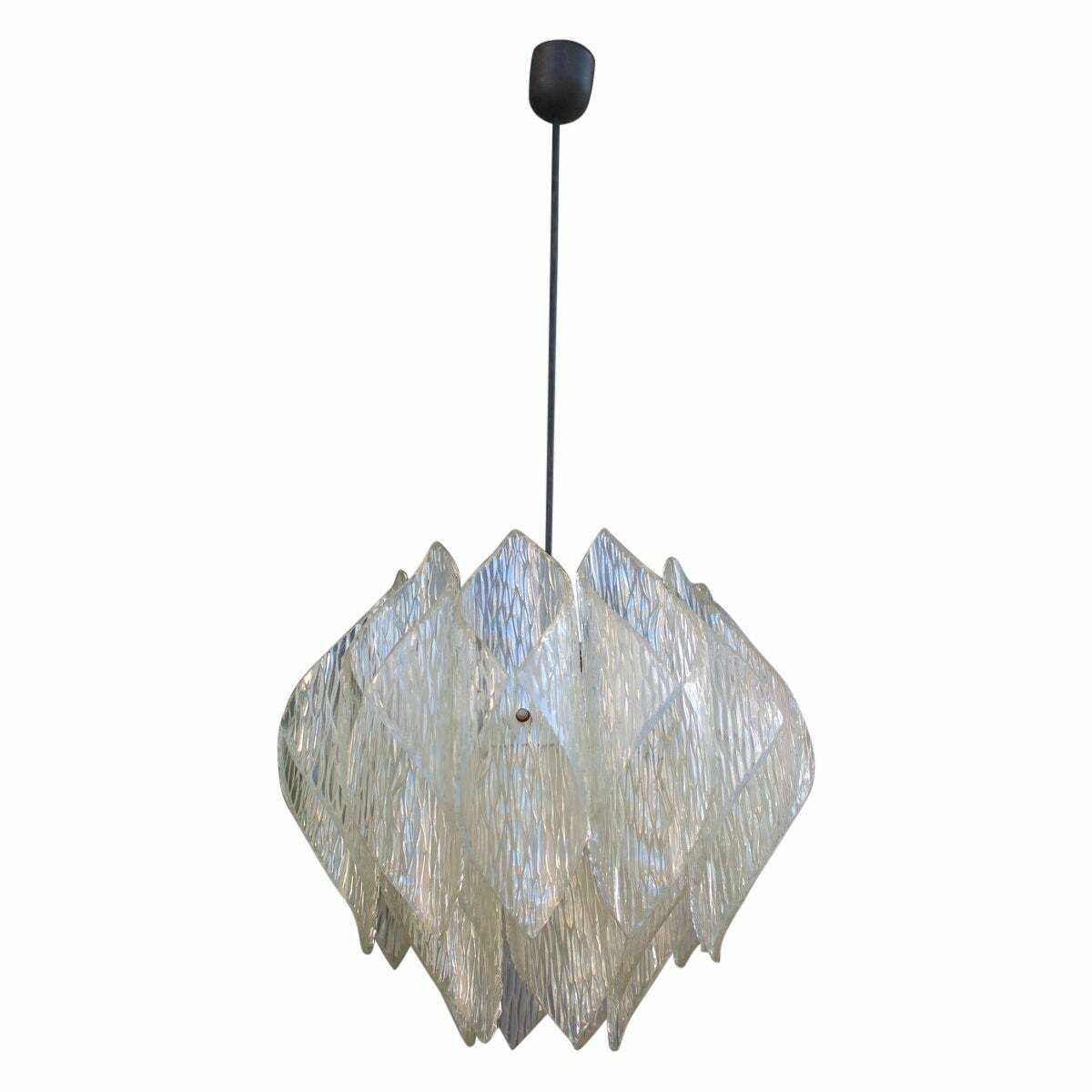 Lucite Chandelier With Illuminated Rods, Italy 1970s Flower