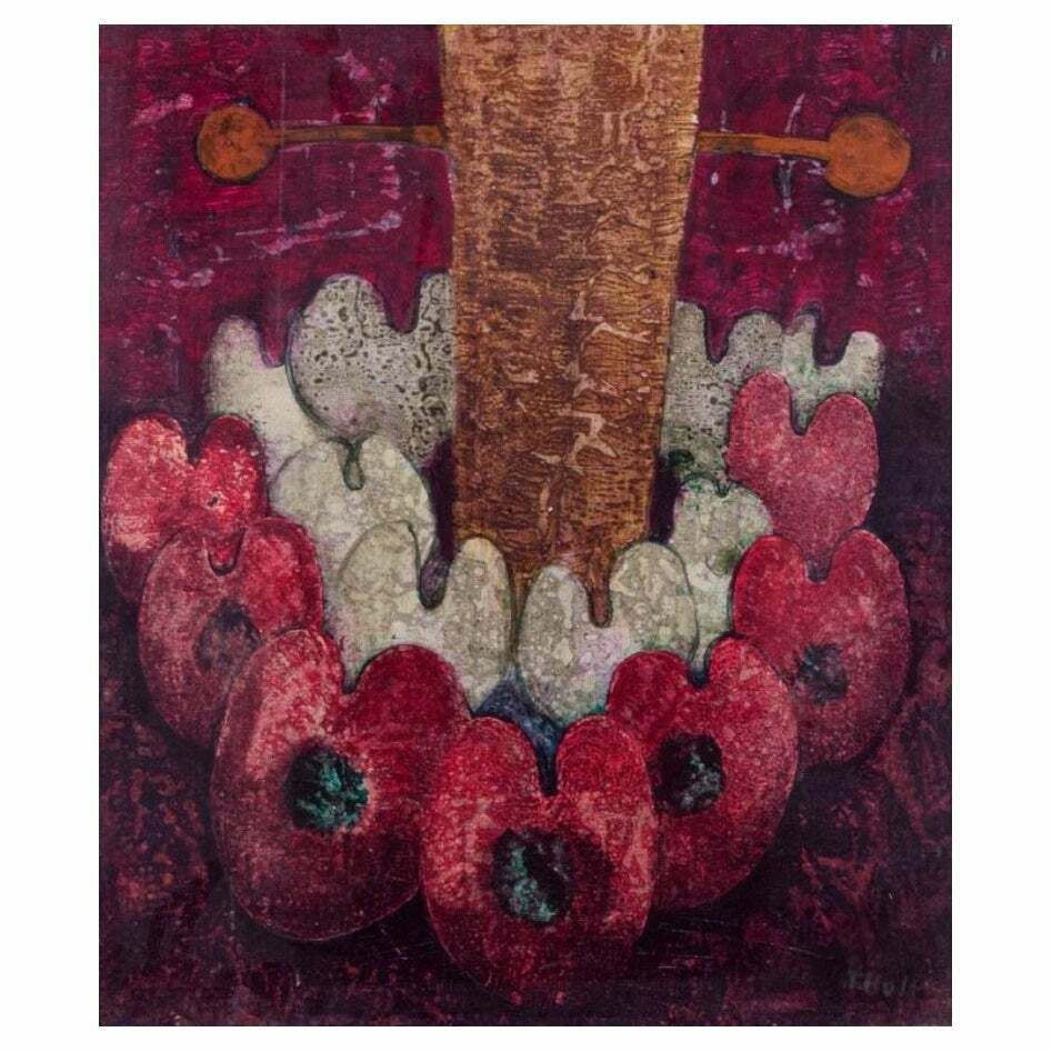Torsten Hult, Listed Swedish Artist. Oil On Board. Abstract Composition.