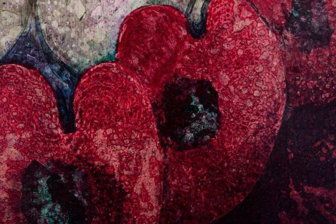 Torsten Hult, Listed Swedish Artist. Oil On Board. Abstract Composition. photo vinterior