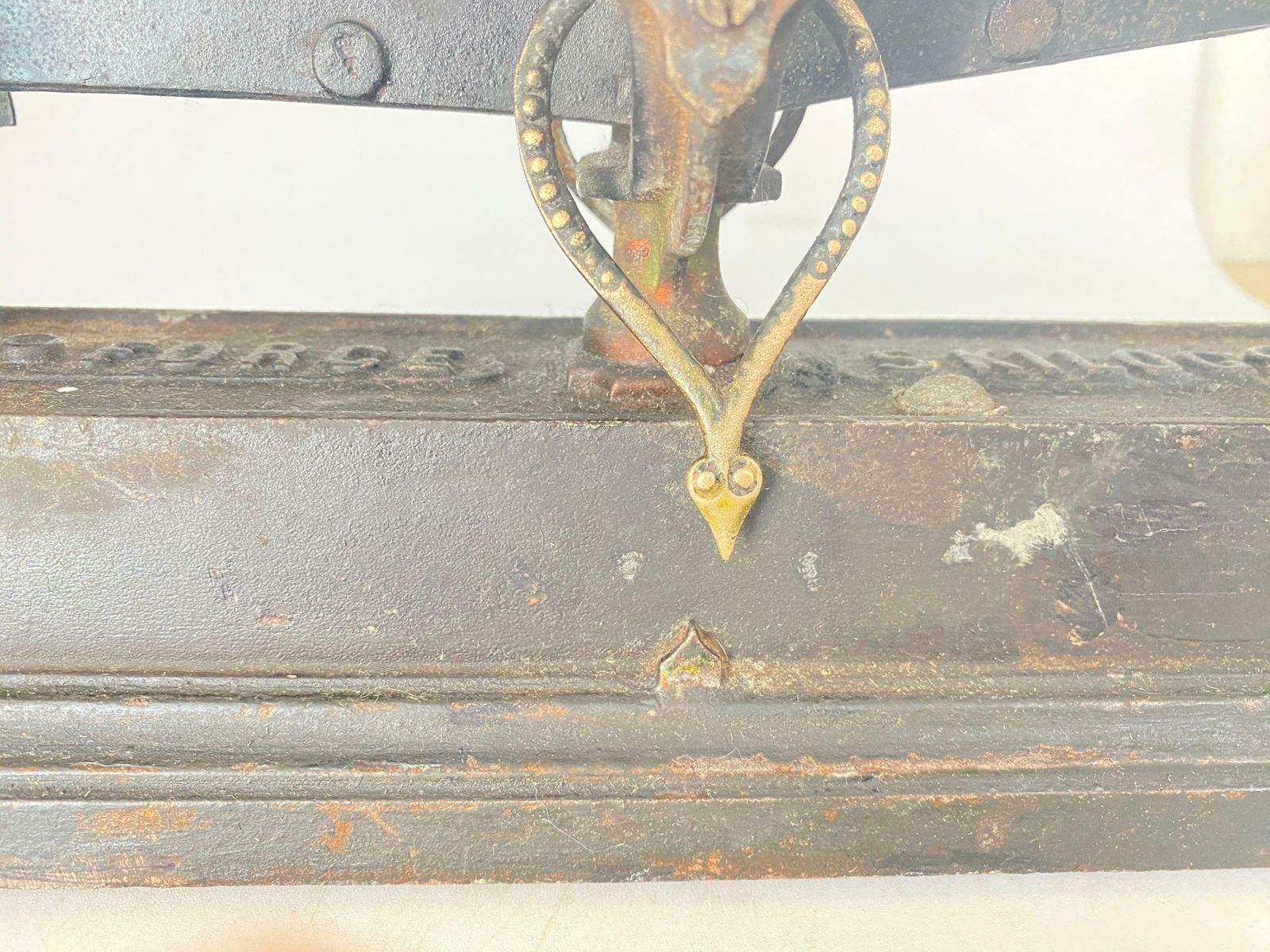 Antiques French Scale, France 19th Century. Wrought Iron And Brass. photo Home Decor