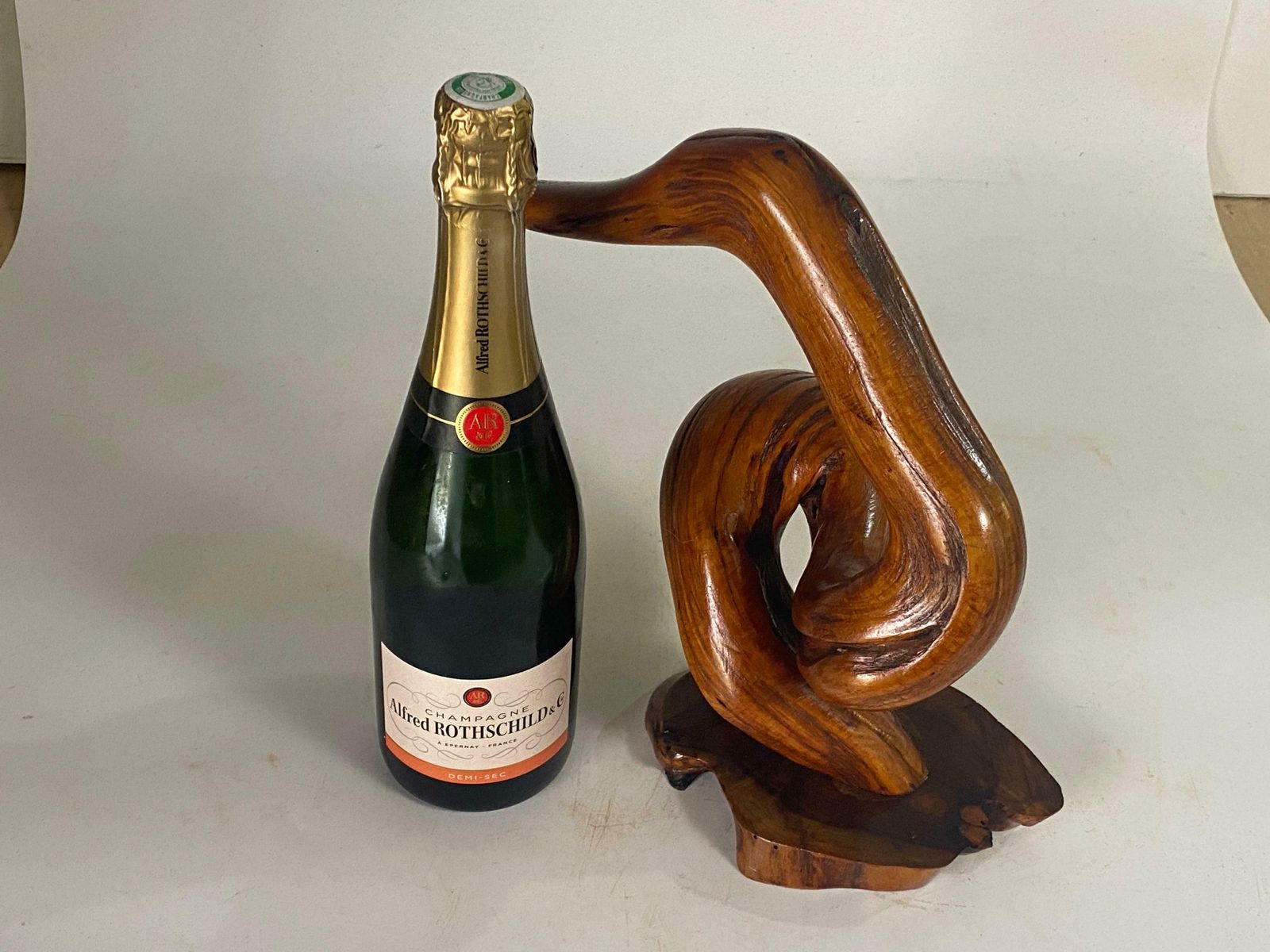 472.0 Wood Abstract Sculpture In Brown Color Free Form, France, 1960 photo