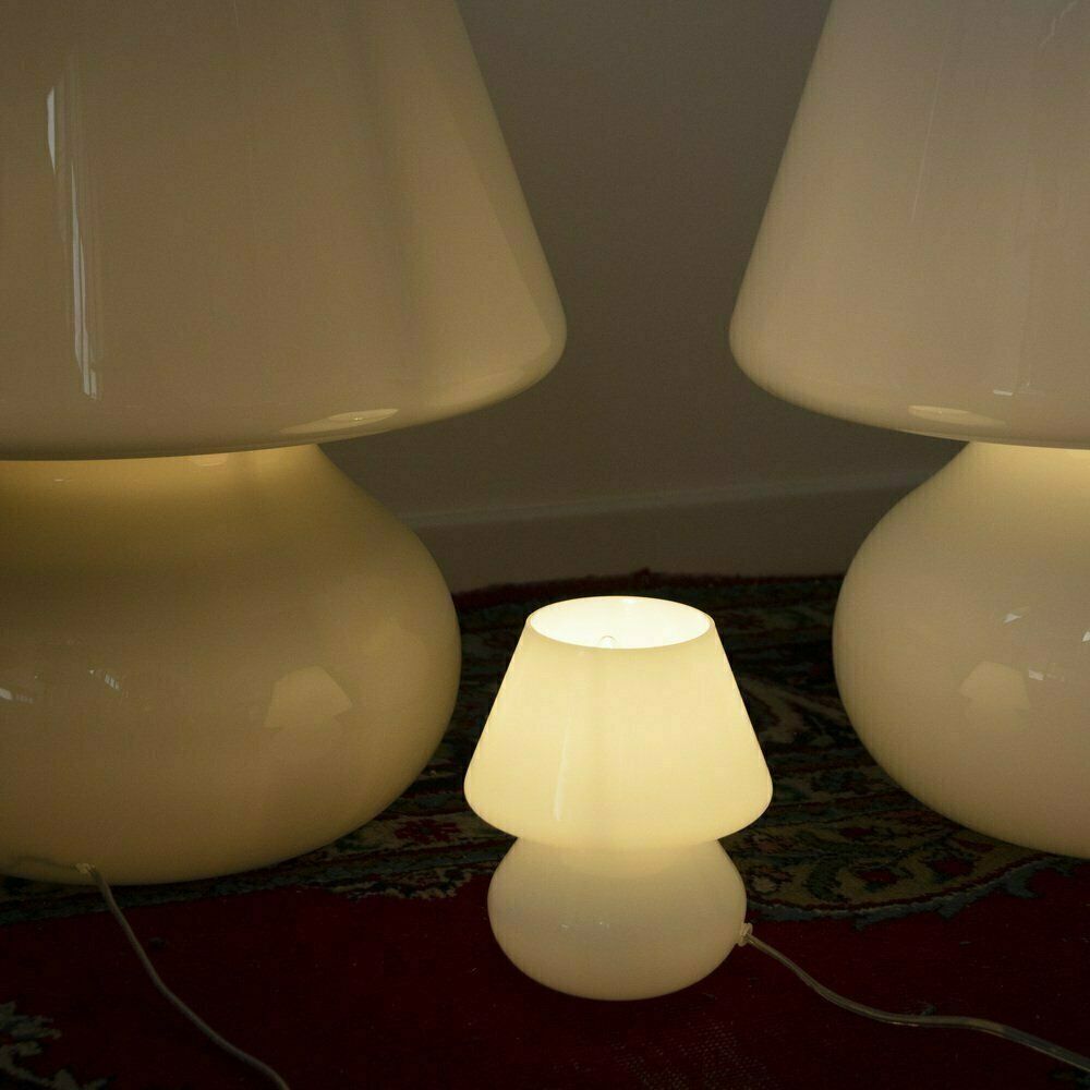 Lighting Italian Murano Glass Mushroom Lamps, 1970s, Set Of 2 photo