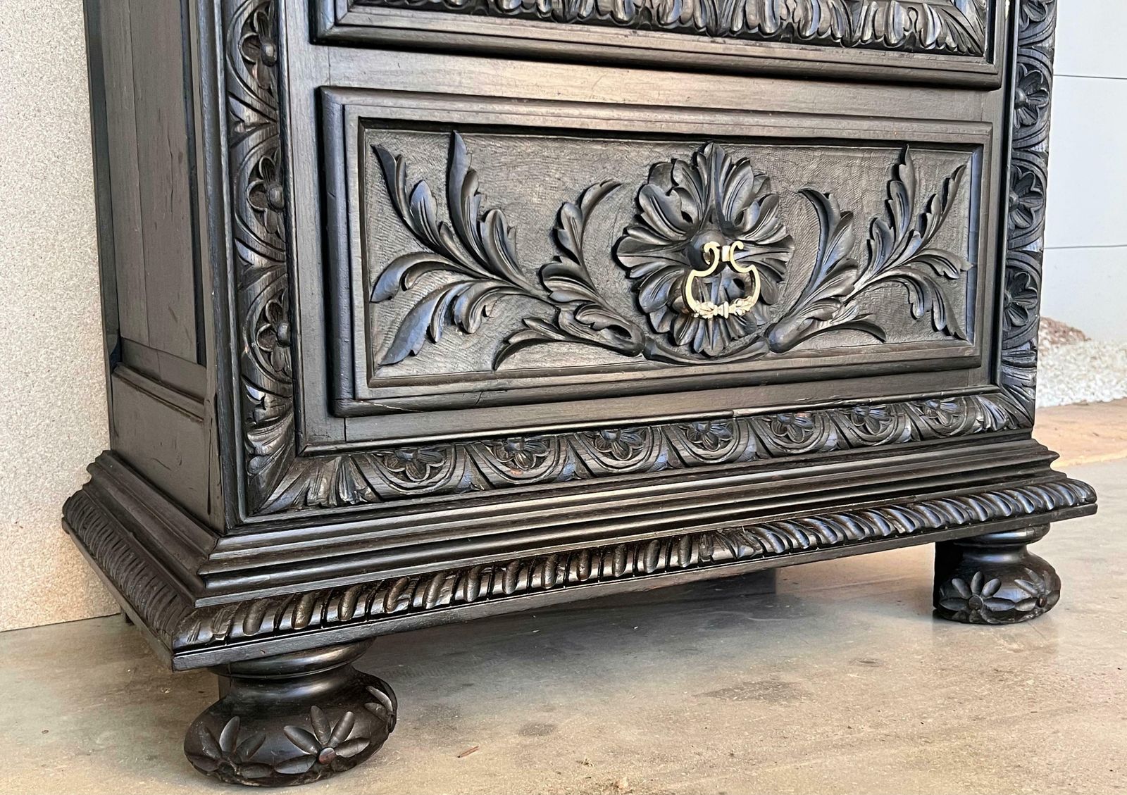 photo for sale French Renaissance Armoire With Carved One Door And Drawer