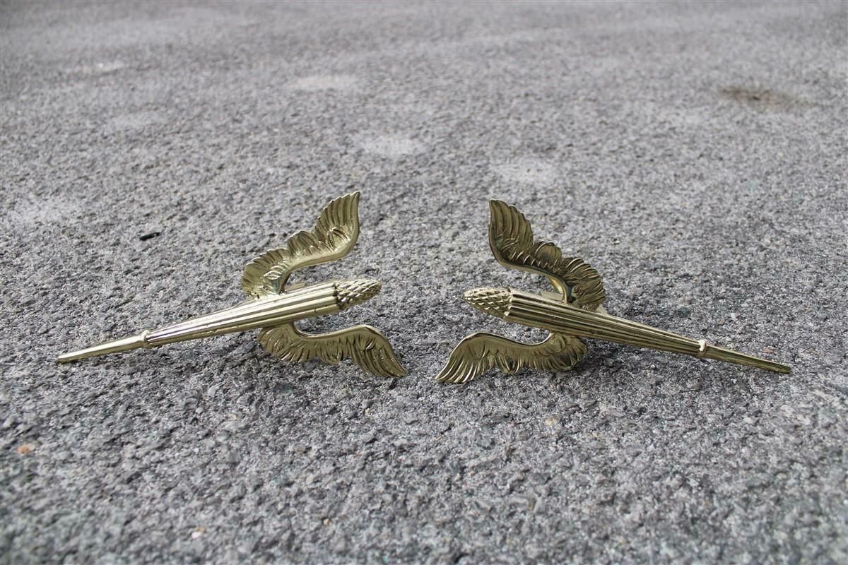 Pair Of 1930 Italia Futuriste Wing Handles In Solid Polished Brass photo Home Decor