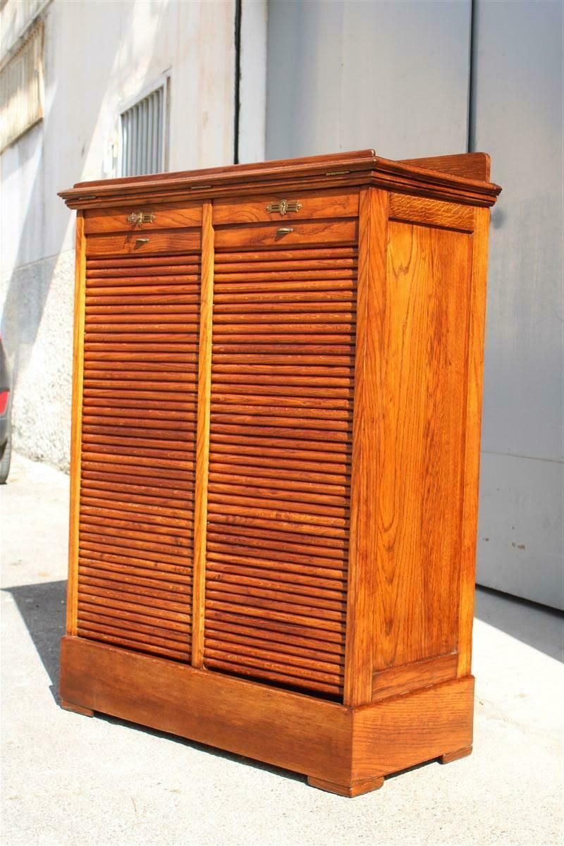 photo vintage Rare Art Nouveau Chestnut Document Cabinet 1910 Italy