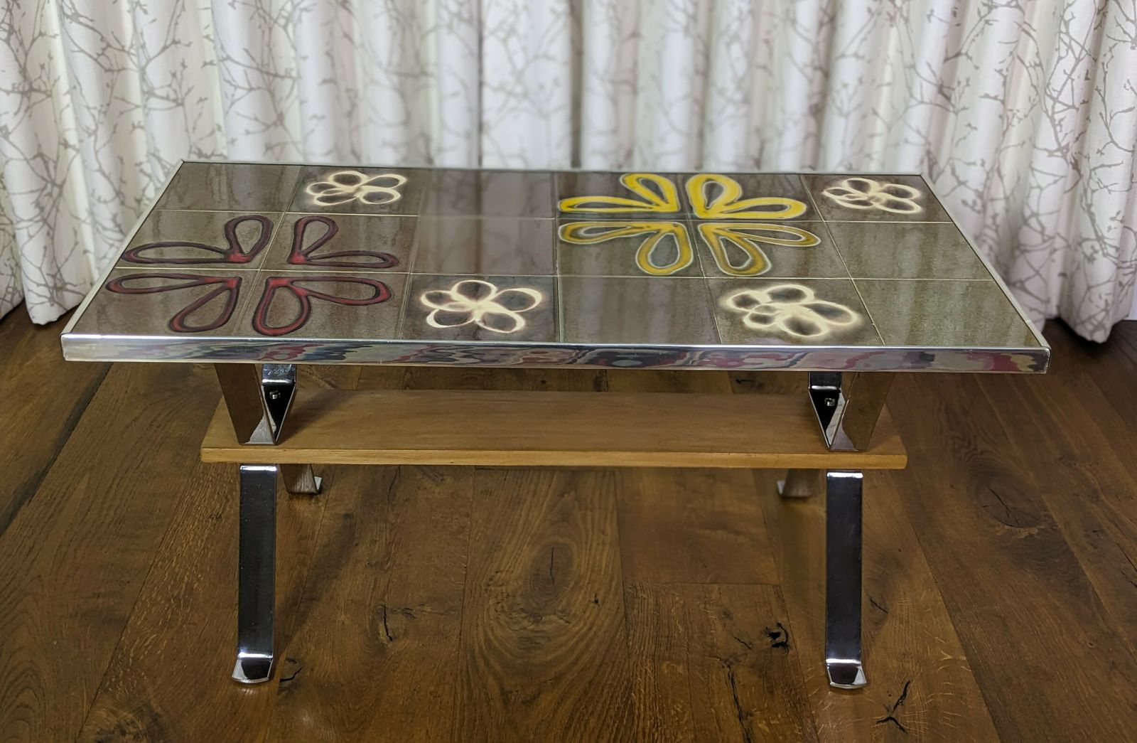 Glorious Tile Topped Coffee Table In The Style Of Belgian Ceramicist Juliette Belarti photo furniture