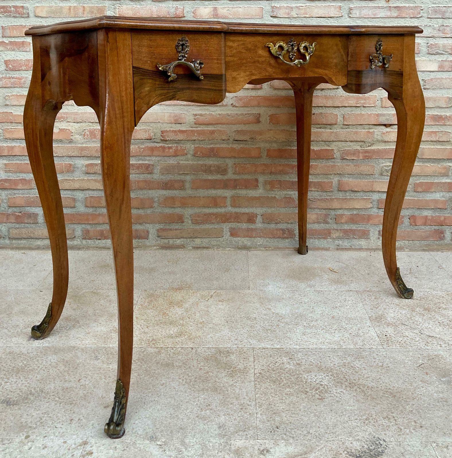 19th Century Louis XV French Desk With Cabriolet Legs, 1890s photo Furniture