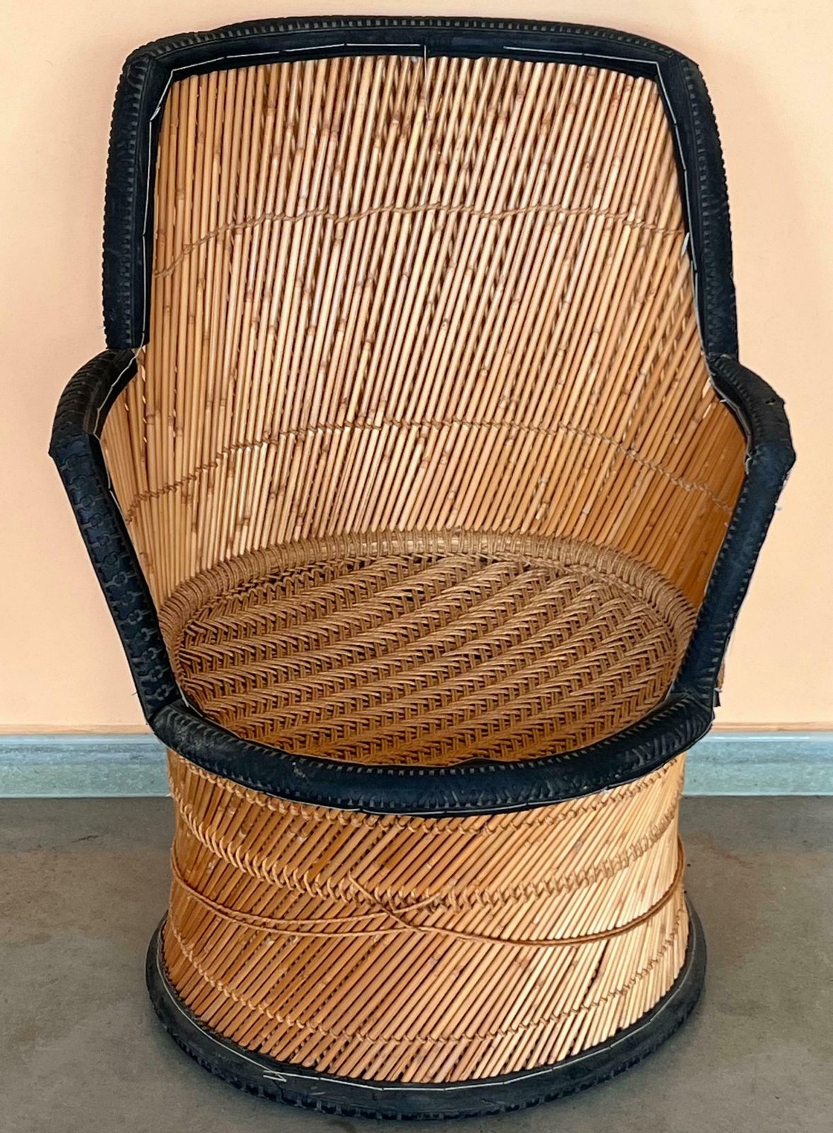 Pair Of Hollywood Regency Bamboo Cane Armchairs photo for sale
