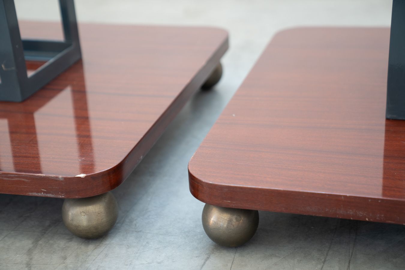 photo vinterior Wood And Brass Coat Rack, Set Of 4, 1970s
