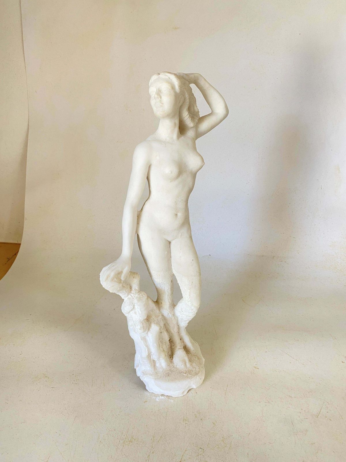 Sculpture In Marble Powder From France Woman Body, In A White Color 20th Century photo Art