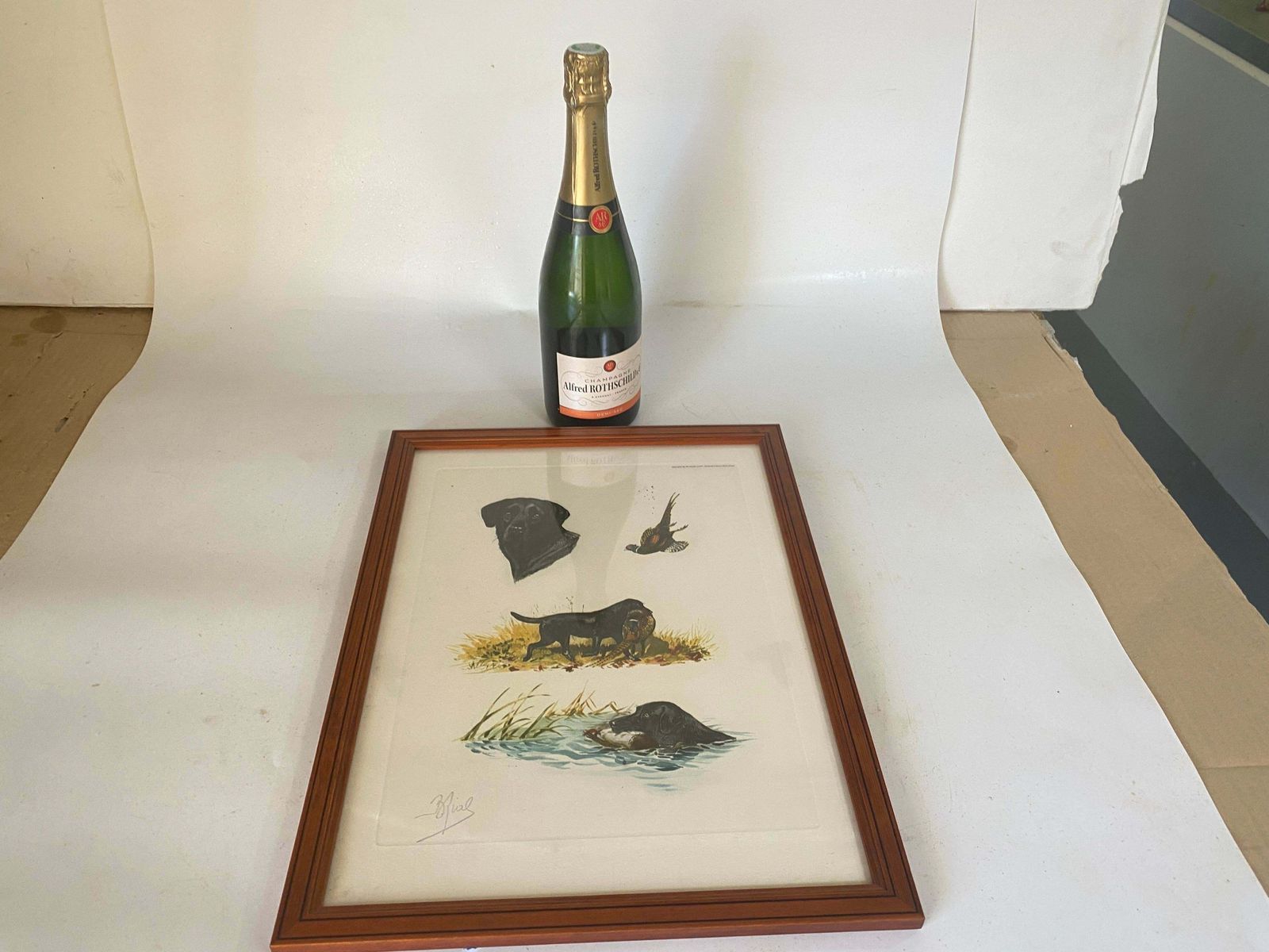 Engraving In Color Hunting Scenes With Animals Signed Boris Riabouchine 20th photo buy