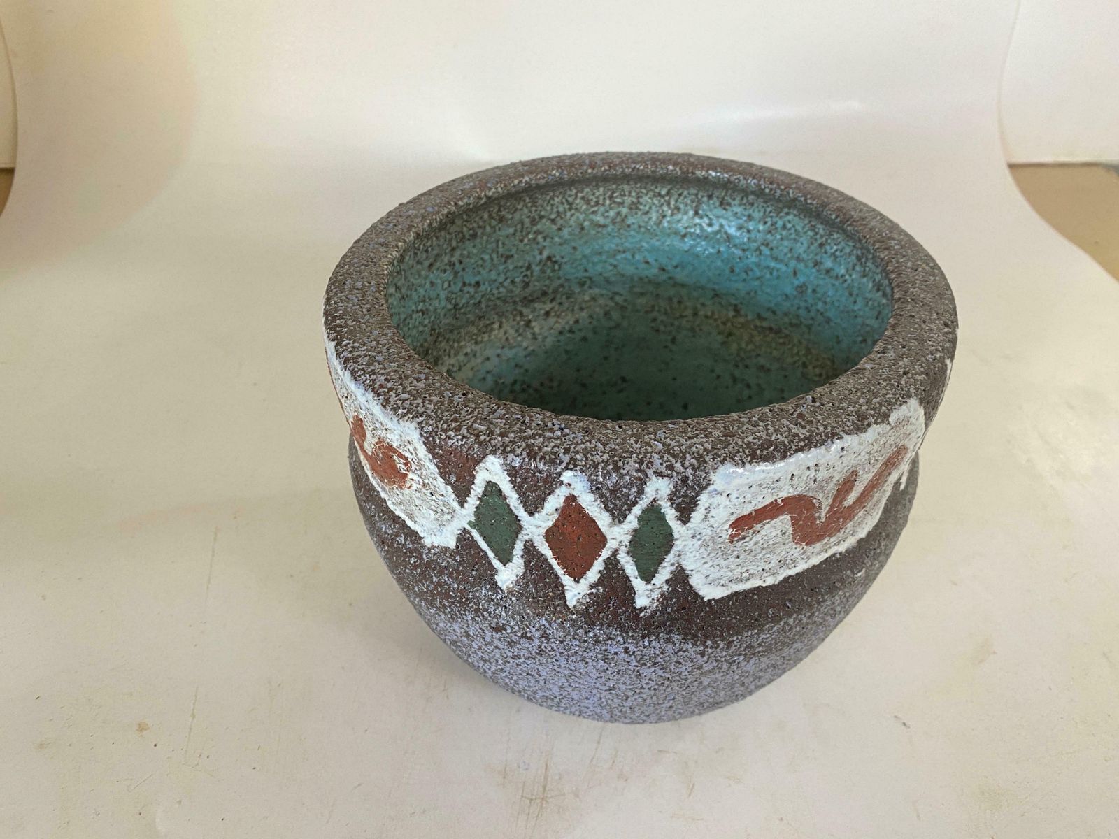 Stoneware Pottery Pot Or Vase With Amazing Glaze 20th Century Rustic photo Home Decor