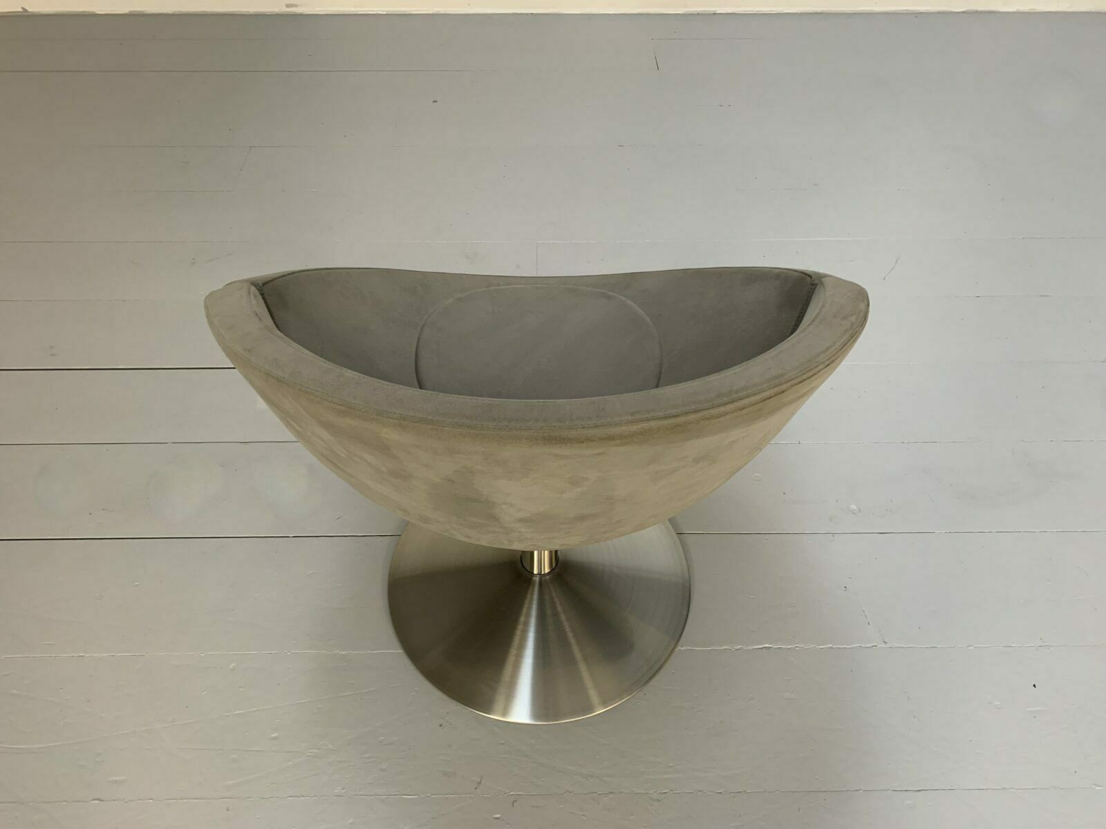 Suite Of 4 Erik Jorgensen “Apollo” Ej 96 Chairs  In Mid Grey Alcantara photo vintage