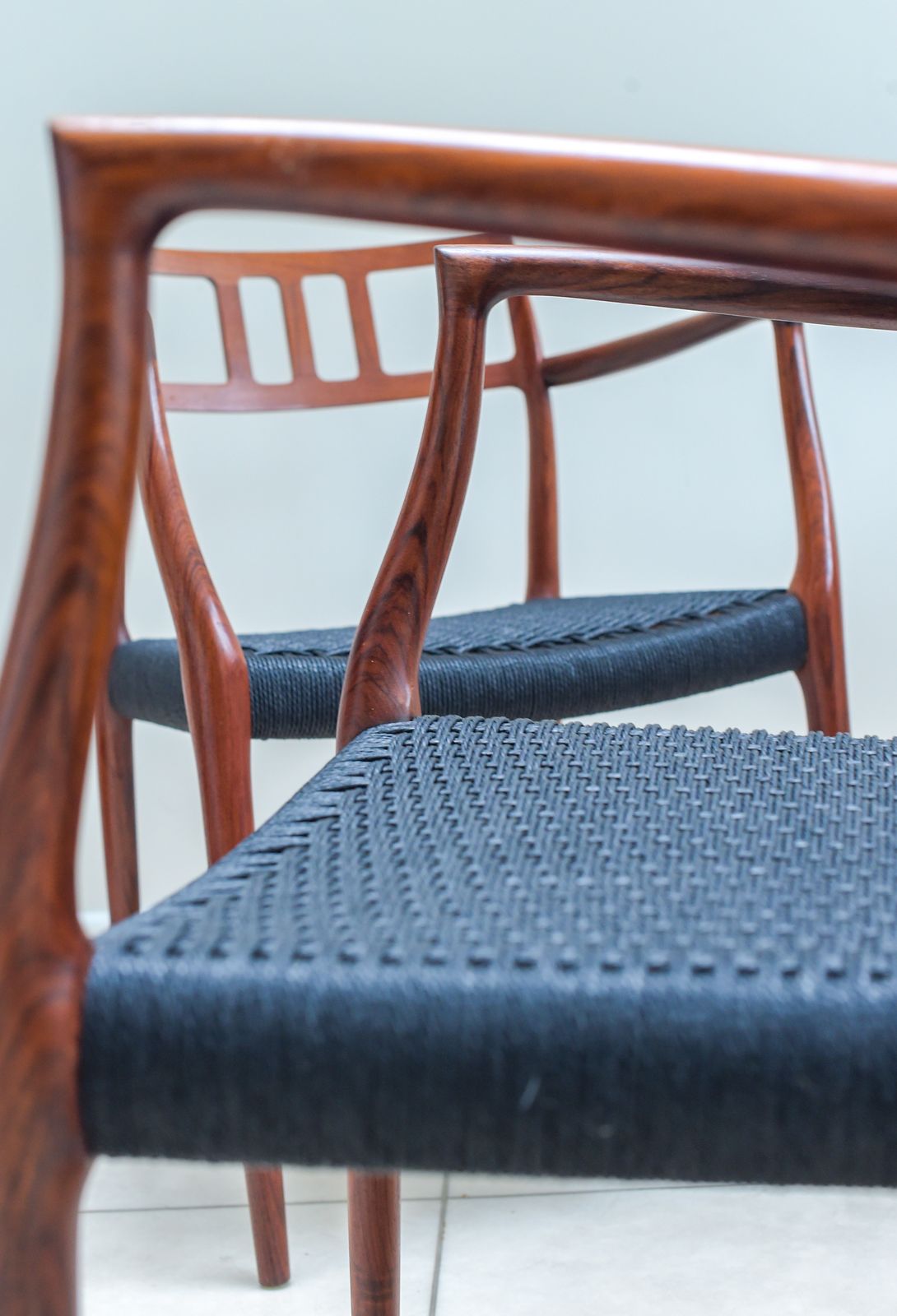 A Scarce Pair Of Niels Møller Model 64 Rosewood Carver Chairs For J L Moller, Denmark. photo Furniture