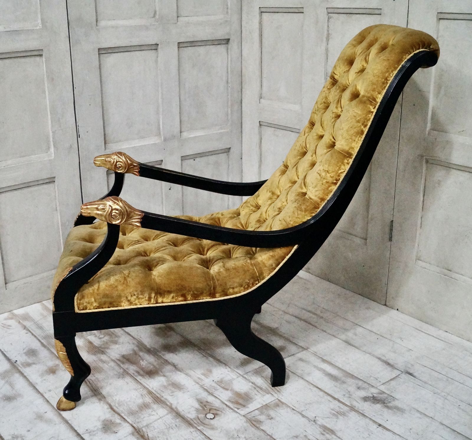 Antique Velvet Empire Library Chair photo furniture