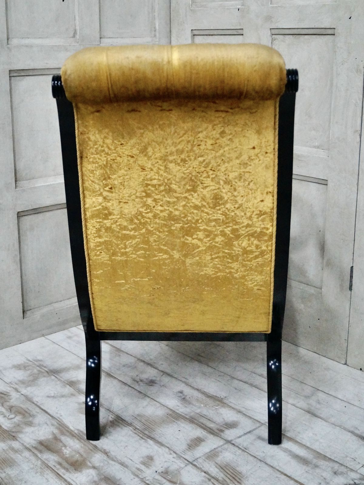 Antique Velvet Empire Library Chair photo for sale