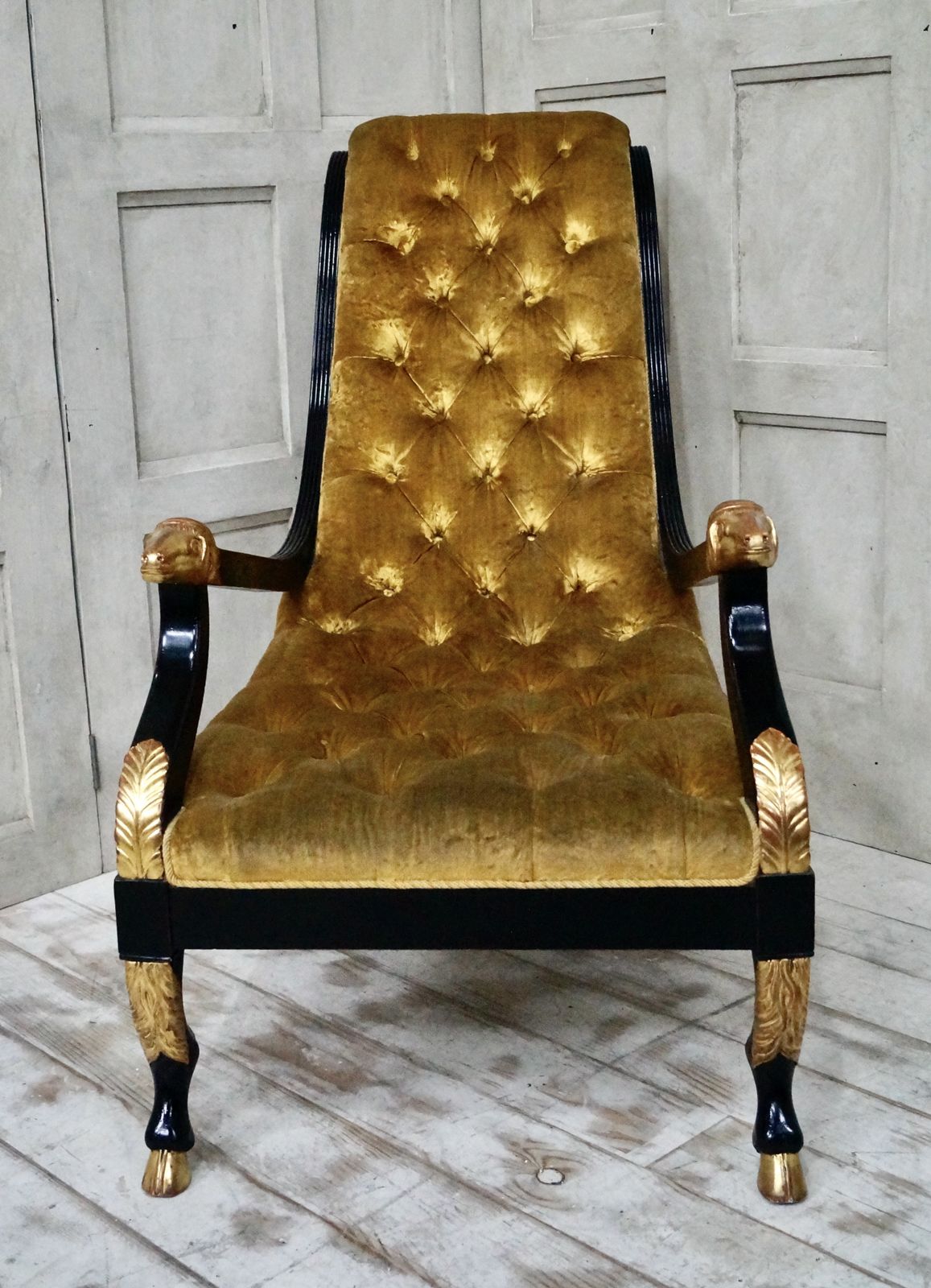 Antique Velvet Empire Library Chair photo 1395.0