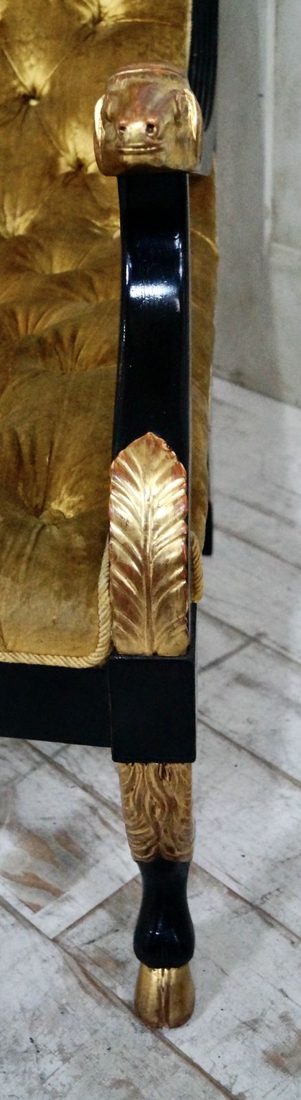Antique Velvet Empire Library Chair photo vinterior