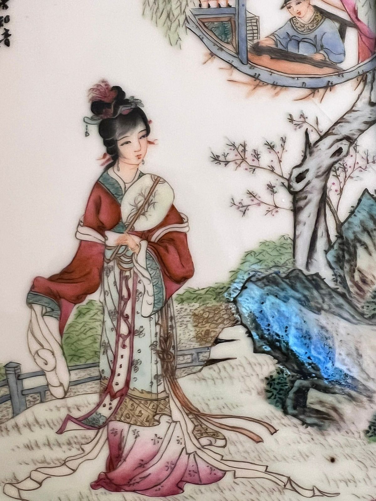 Porcelain Plaque Chinese Famille Verte Porcelain Plaque photo for sale