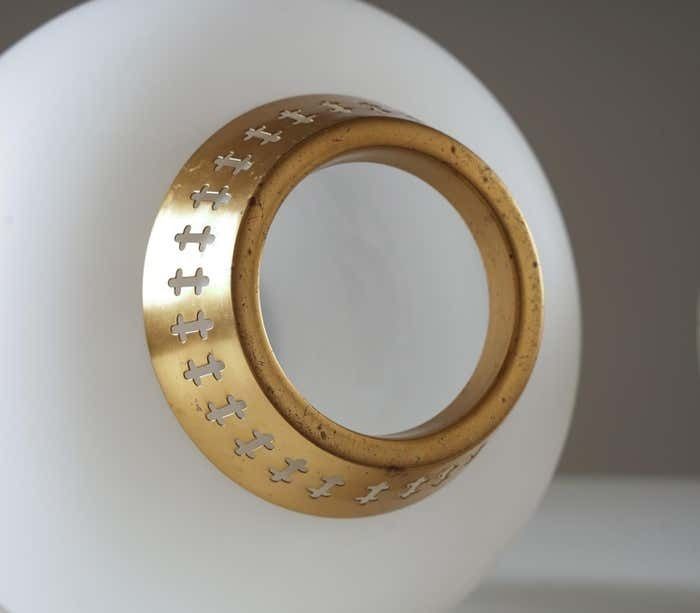 Swedish Pendants In Brass And Glass By Hans Bergström For Ateljé Lyktan photo vinterior